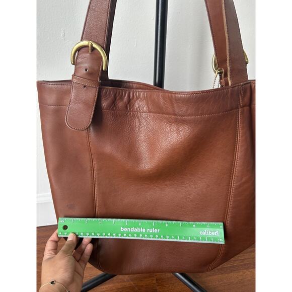 COACH Vintage 90s Duffle SOHO XL British Tan Leather tote Bag 4082 1996 PLS READ - Picture 14 of 15